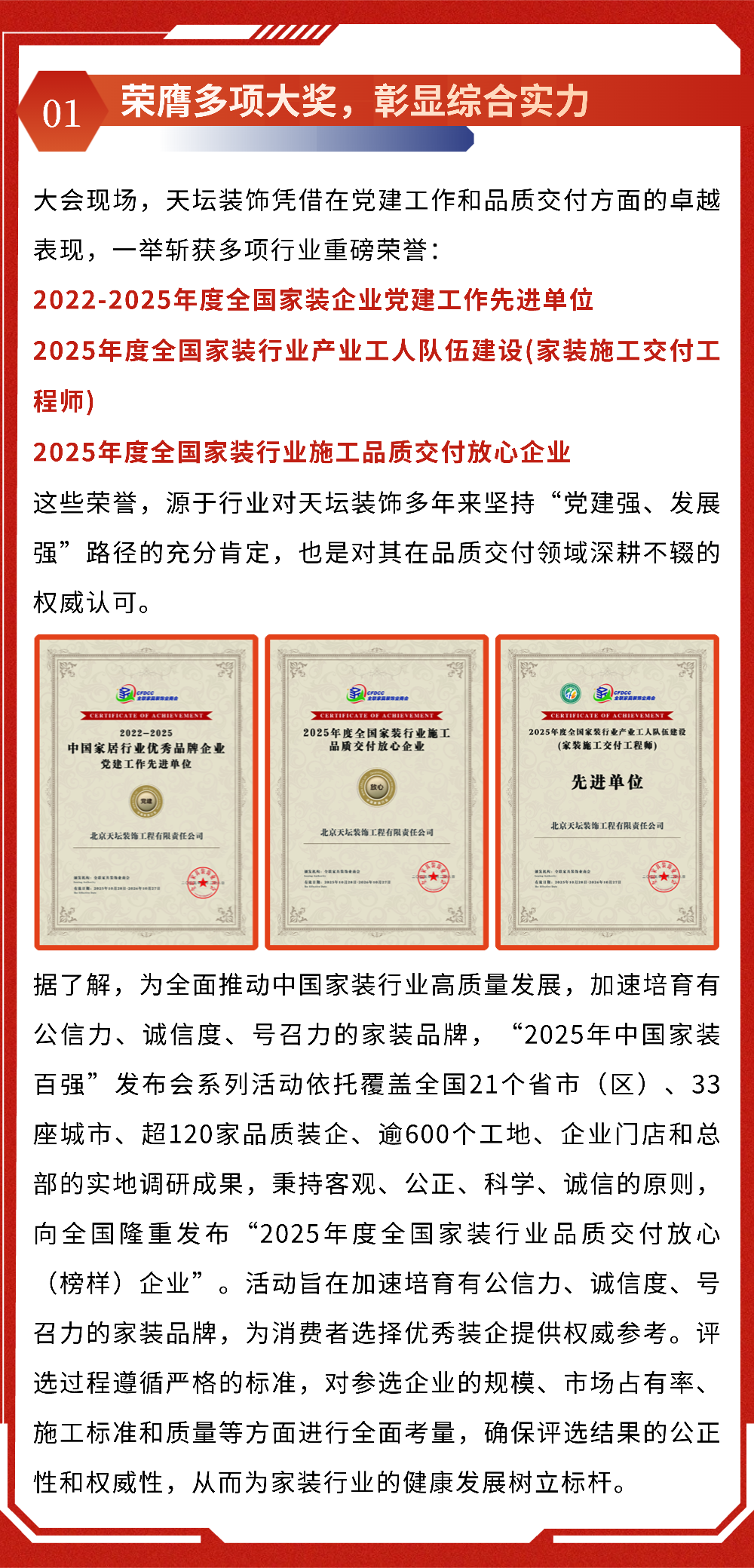 天坛装饰荣膺全国家装行业党建与品质交付多项荣誉(图2)